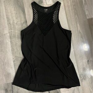 Black‎ Sleeveless Top with Mesh Detail